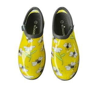 Sloggers Womens 7 Garden Shoes‎ Bumblebee Daisy Floral Waterproof Clogs USA